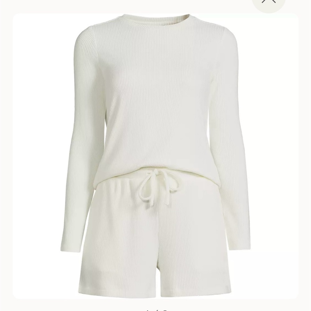 NWT Lands' End Ivory Pajama Set Medium